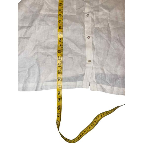 Eileen Fisher White Linen Button Down Shirt Size XL - Picture 4 of 6